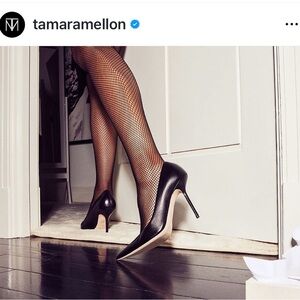 Jimmy Choo founder Tamara Mellon Forever 85 Black leather luxe pumps size 9 BNWT